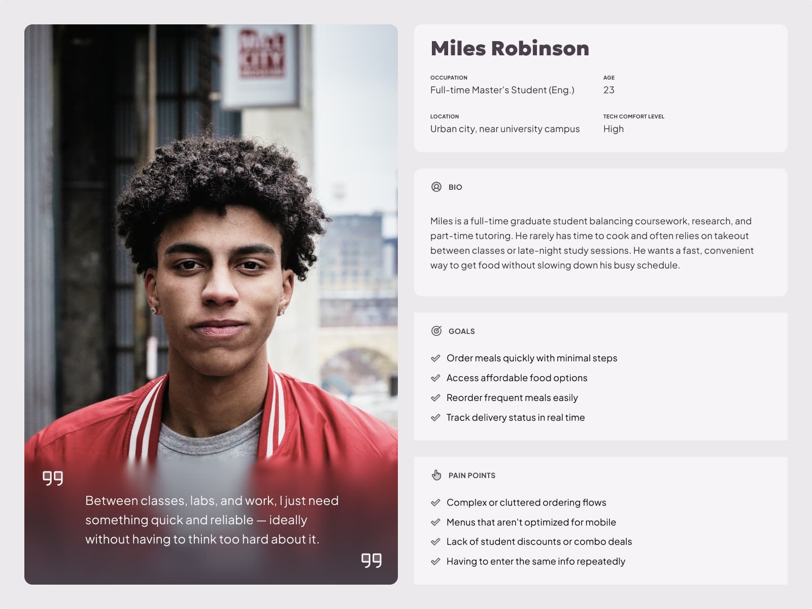 User persona: Miles