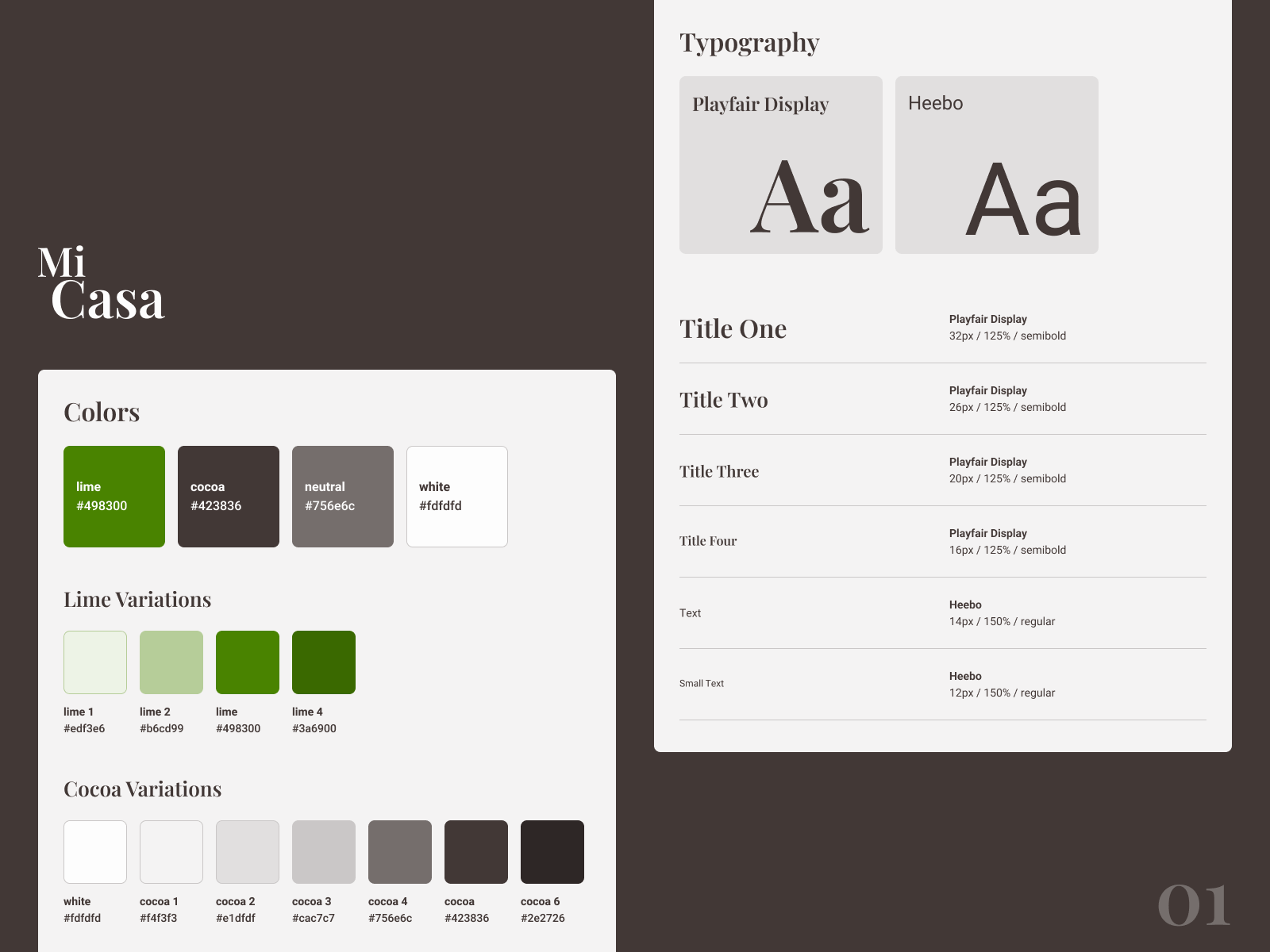 mi casa design system page 1